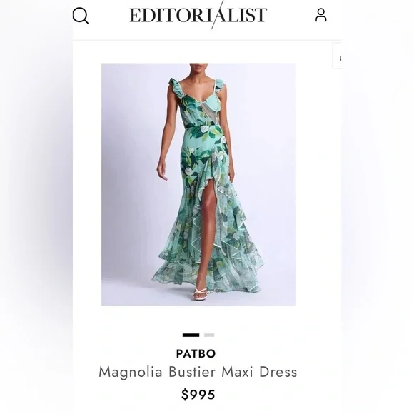 PatBO Magnolia bustier maxi dress NWT - Picture 7 of 7